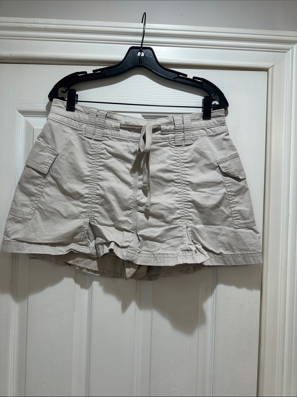 Hollister Beige Cargo Drawstring Shorts